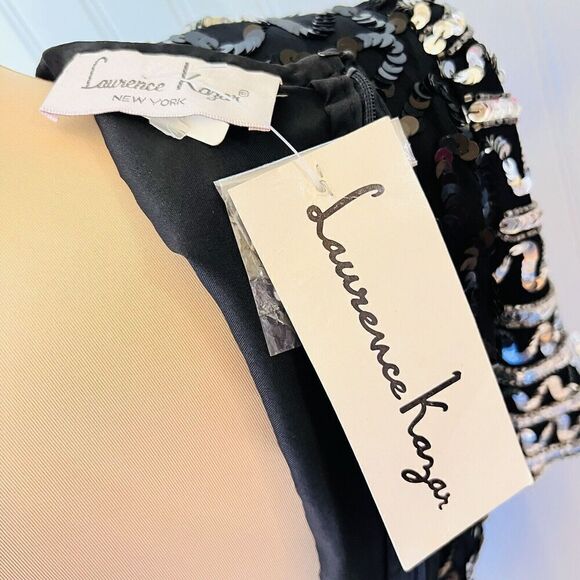 RARE Laurence Kazar Sz PM Dress Vintage Silk Beaded Sequins Dinasty Glam Handmad - Picture 9 of 16